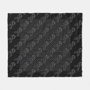 Chrome Black Ribbon Awareness Carbon Fiber Fleece Blanket
