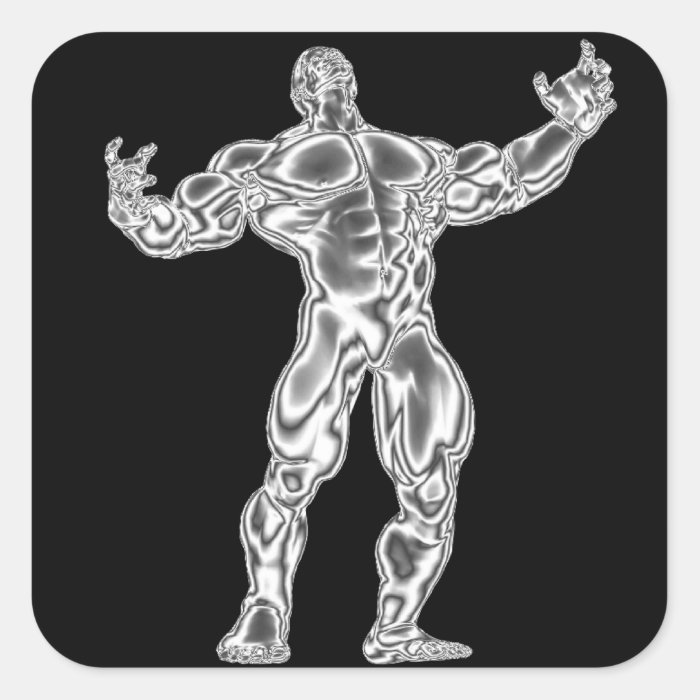 Chrome Bodybuilder Sticker