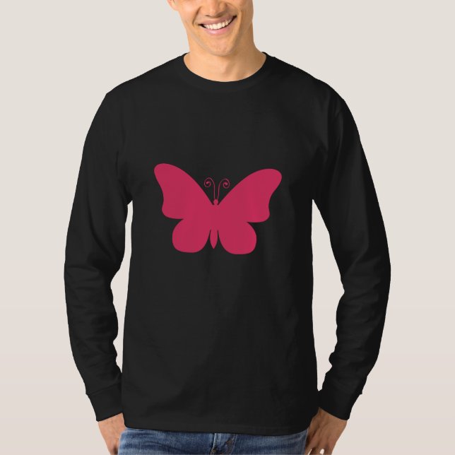 chrome Butterfly in red T-Shirt (Front)