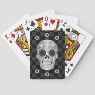Chrome Calavera (Black Rose) Playing Cards