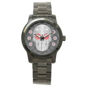 Chrome Calavera (Red Rose) Watch