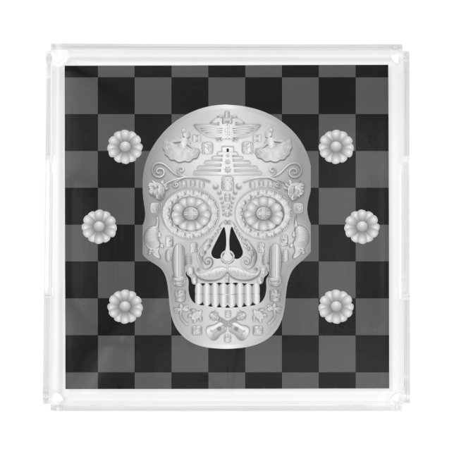 Chrome Calavera Watch Acrylic Tray (Front)