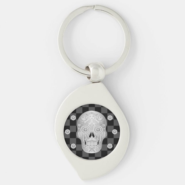 Chrome Calavera Watch Keychain (Front)