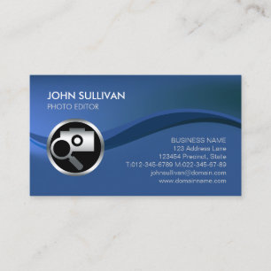 Chrome Camera Icon Photographer Business Card