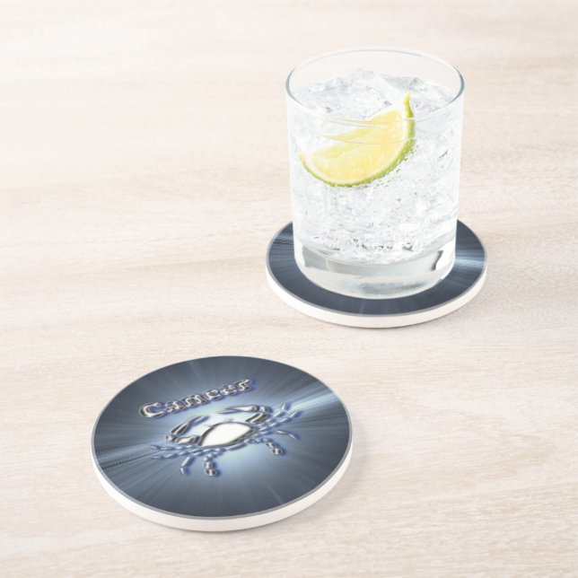 Chrome Cancer Sandstone Coaster (Side)
