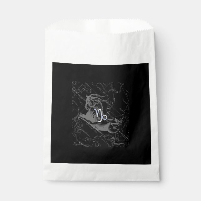Chrome Capricorn Zodiac Symbol on Hevelius Favor Bag (Front)