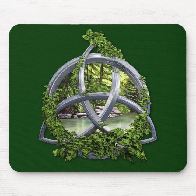 Chrome Celtic Trinity Knot Mouse Pad (Front)