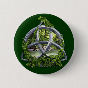 Chrome Celtic Trinity Knot Pinback Button