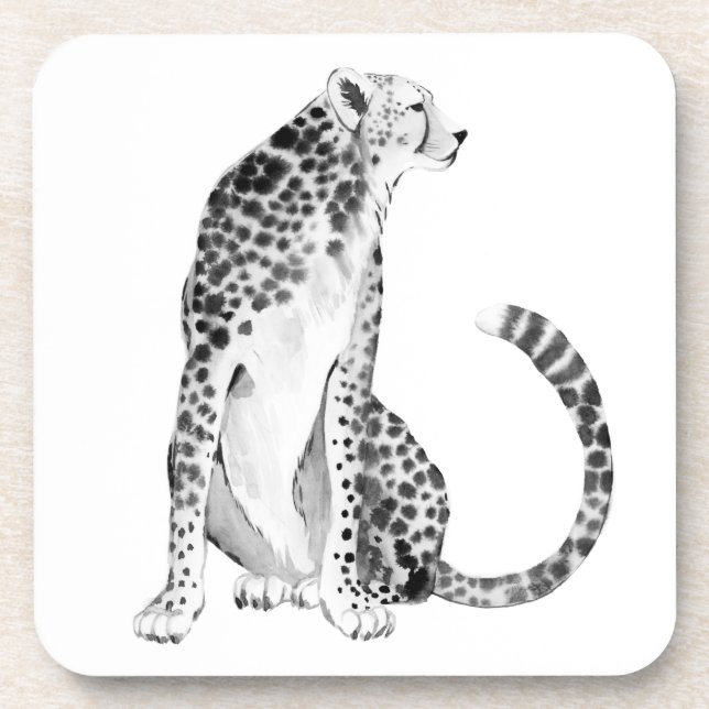 Chrome Cheetah Beverage Coaster (Front)