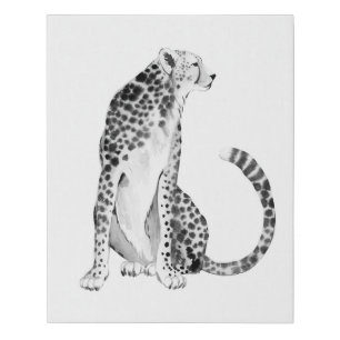 Chrome Cheetah Faux Canvas Print
