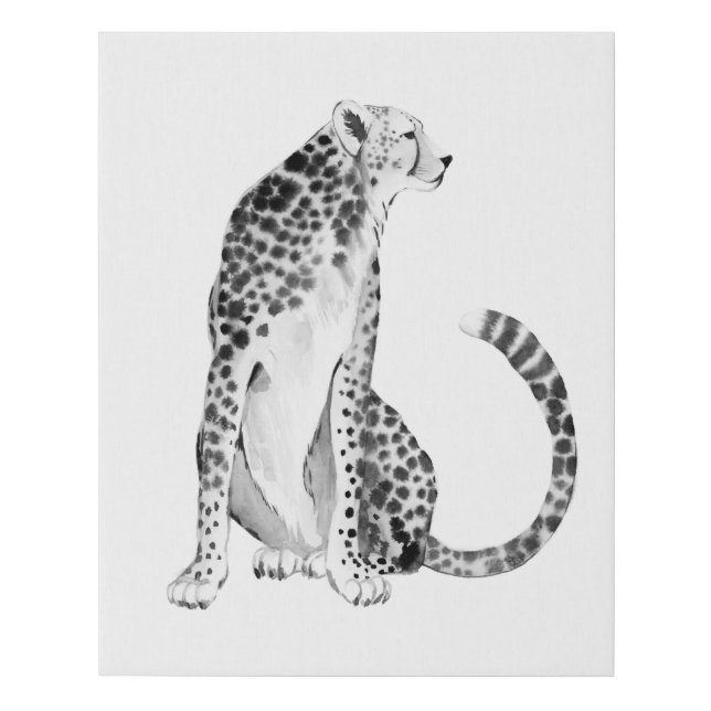Chrome Cheetah Faux Canvas Print (Front)