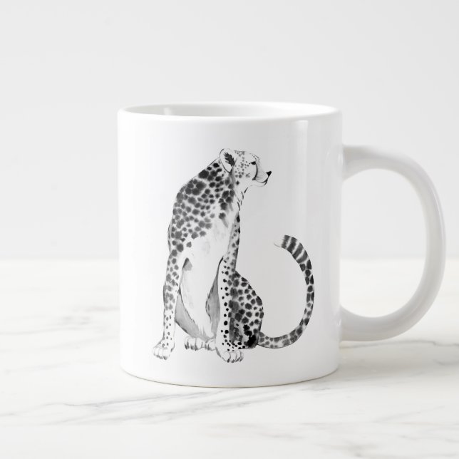 Chrome Cheetah Giant Coffee Mug (Right)