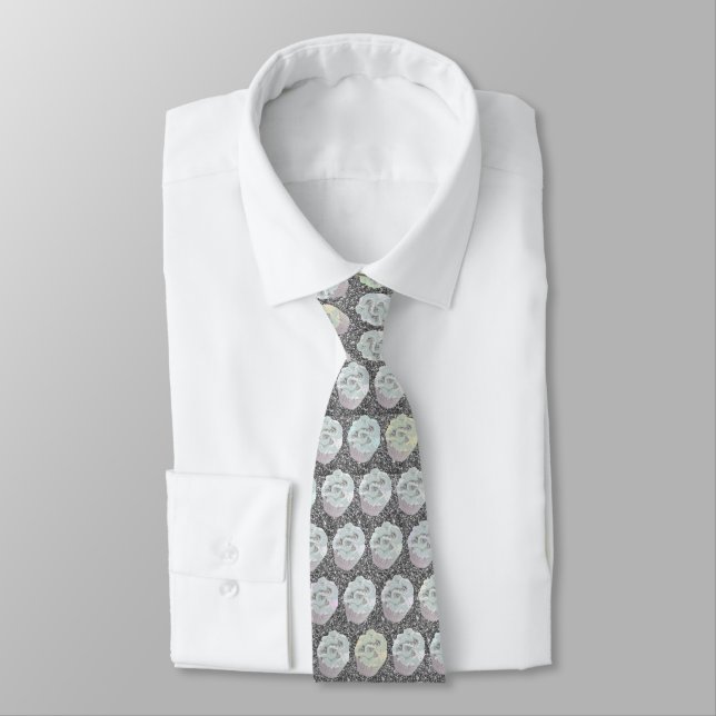Chrome Cupcakes and Silver Glitter Neck Tie (Tied)