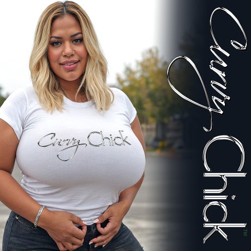 Chrome Curvy Chick Horizontal Logo T_Shirt