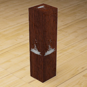 Chrome Deep Sea Fishing Boat on Wet Mahogany Venee Wine Box