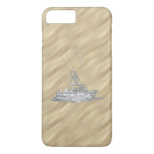 Chrome Deep Sea Fishing Boat Sandy Beach Print iPhone 8 Plus/7 Plus Case