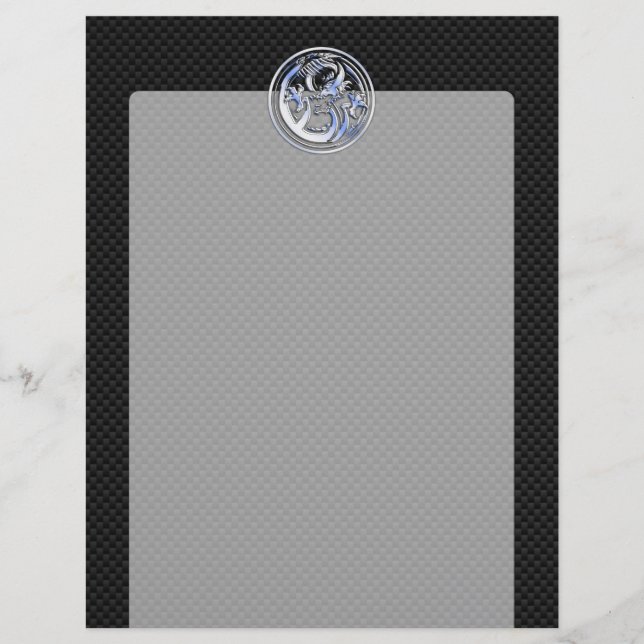 Chrome Dragon Crest black Carbon Fiber Print (Front)