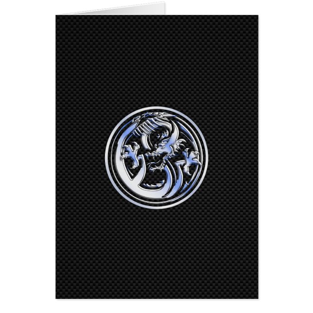 Chrome Dragon Crest dark Carbon Fiber Print Cards (Front)