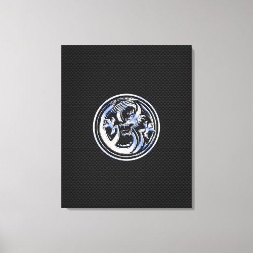 Chrome Dragon Crest on Carbon Fiber Print