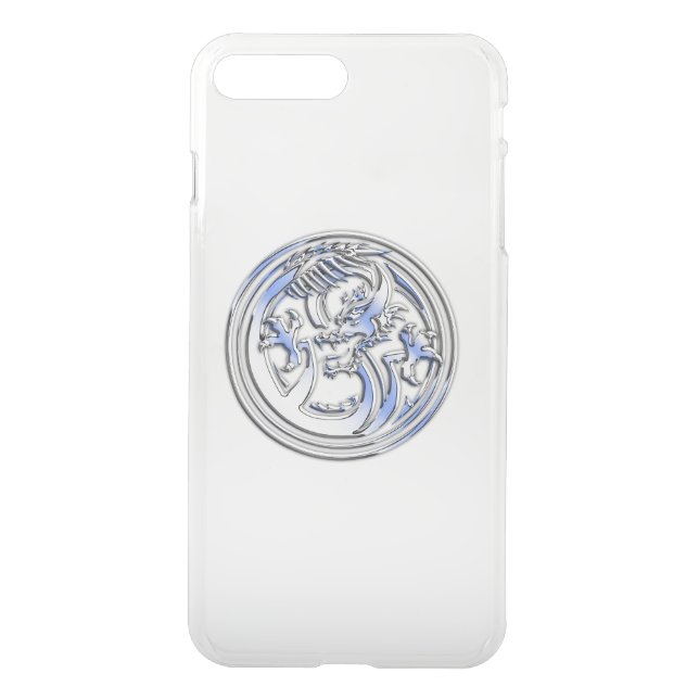Chrome Dragon Crest on Clear Uncommon iPhone Case (Back)