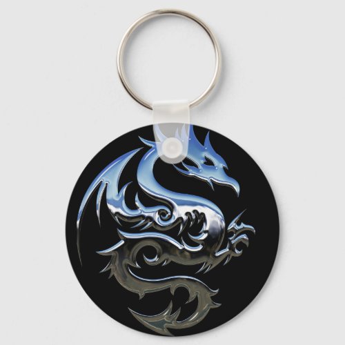 Chrome Dragon Keychain