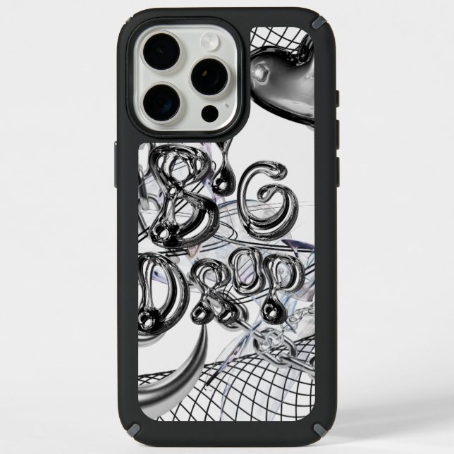 Chrome Drip iPhone Case with 3D Metallic Design (Front)