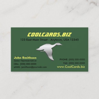 Chrome Duck Silhouette Business Card by coolcards_biz at Zazzle