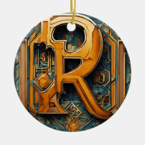 Chrome Effect Letter R Ornaments