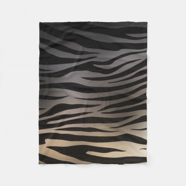 Chrome Effect Zebra Print Fleece Blanket (Front)