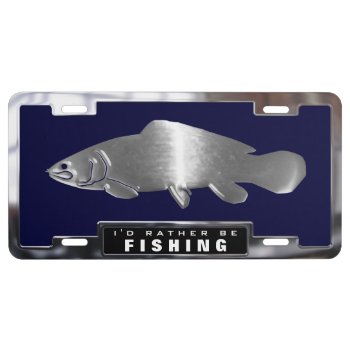 Chrome (faux) Bowfin Fish With License Frame License Plate by Sandpiper_Designs at Zazzle