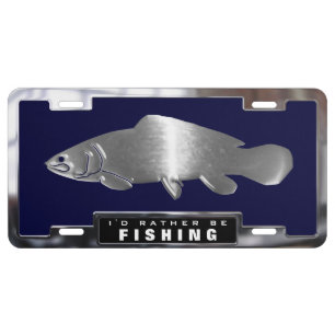 Chrome (faux) Bowfin Fish with License Frame Plate