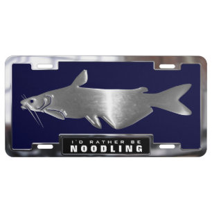 Chrome (faux) Catfish Graphic with License Frame Plate
