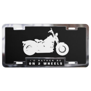 Chrome (faux) Cruiser Motocycle with Frame License Plate
