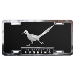 Chrome (faux) Roadrunner Bird with Frame License Plate
