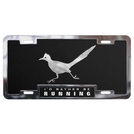 Chrome (faux) Roadrunner Bird With Frame License Plate