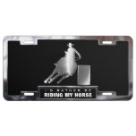 Chrome (faux) Rodeo Barrel Racer With Frame License Plate at Zazzle