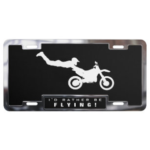 Chrome (faux) Xtreme Motocross / MX with Frame License Plate
