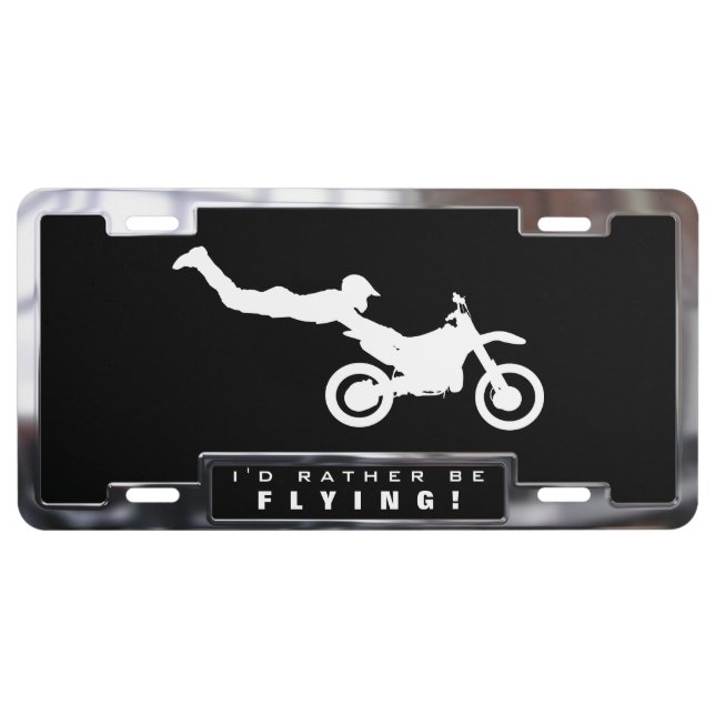 Chrome (faux) Xtreme Motocross / MX with Frame License Plate (Front)