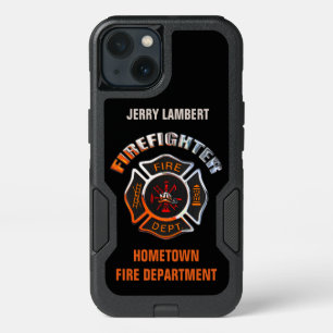 Chrome Firefighter Name Template iPhone 13 Case