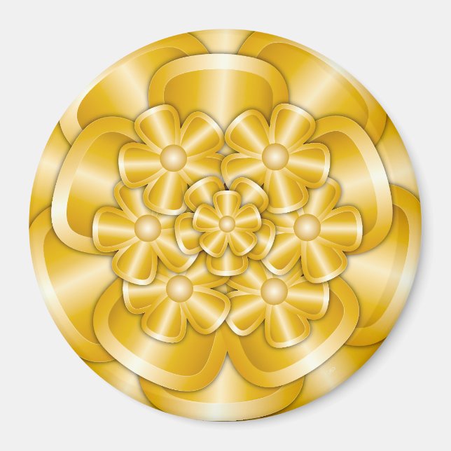 Chrome Flowers - Gold Magnet (Front)