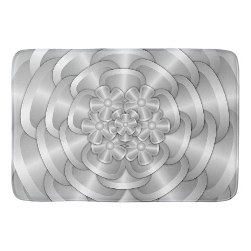 Chrome Flowers _ Silver Bath Mat