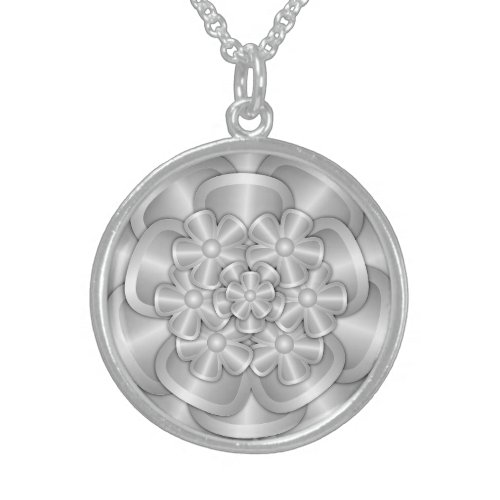 Chrome Flowers _ Silver Sterling Silver Necklace