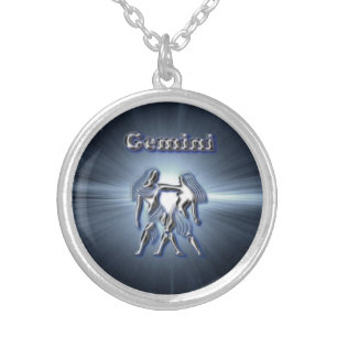 Chrome Gemini Silver Plated Necklace
