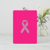 Chrome Glitter Style Pink Ribbon Awareness (Standing Front)