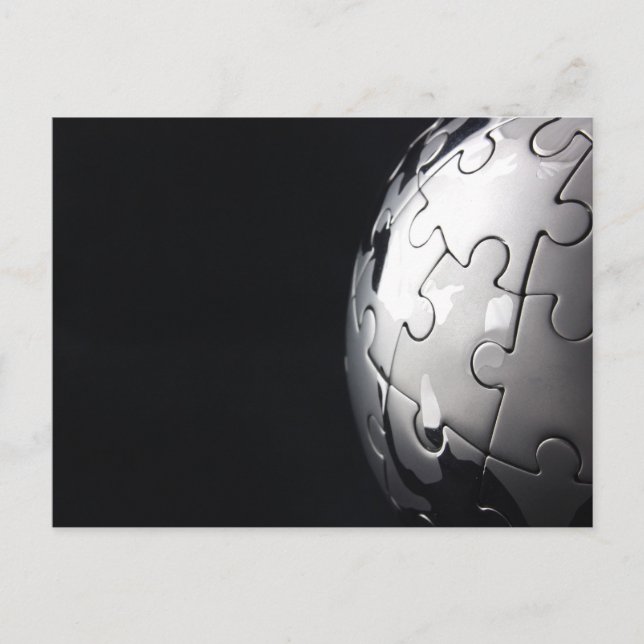 Chrome globe with black background postcard (Front)