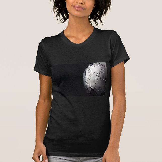 Chrome globe with black background T-Shirt (Front)