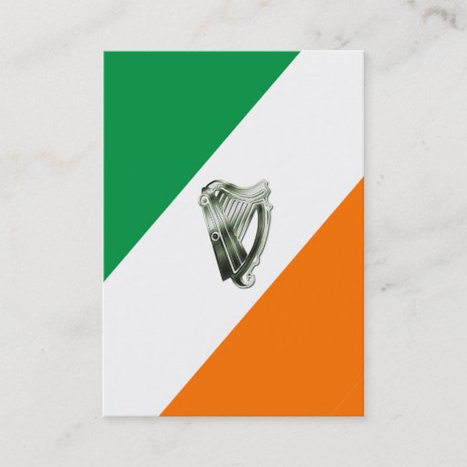 Customizable Chrome Green Harp Green Orange Business Cards