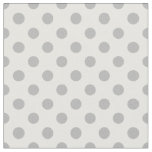 Chrome Grey Polka Dots Circles Fabric