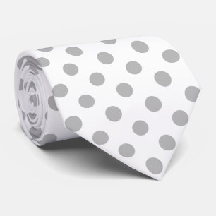 Chrome Grey Polka Dots Circles Tie