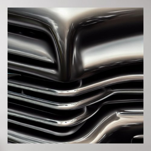 CHROME GRILL ABSTRACT 004 POSTER